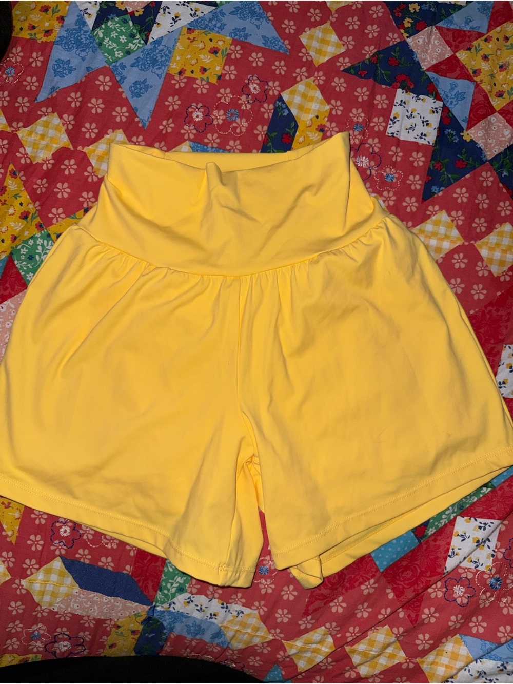 HALARA Sunny Yellow High-Waist Athletic Shorts